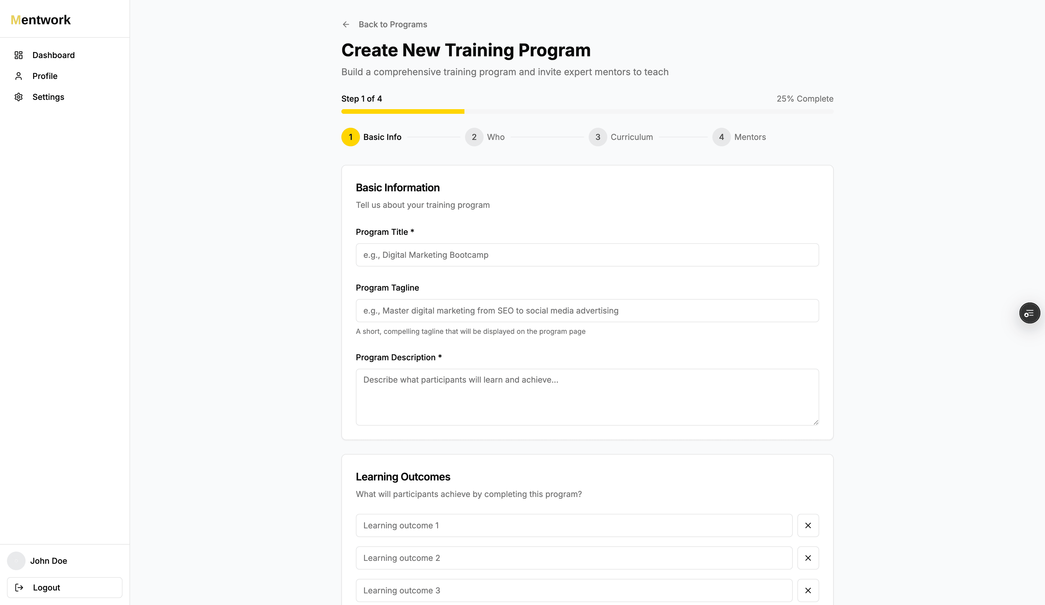 Trainer Create Program