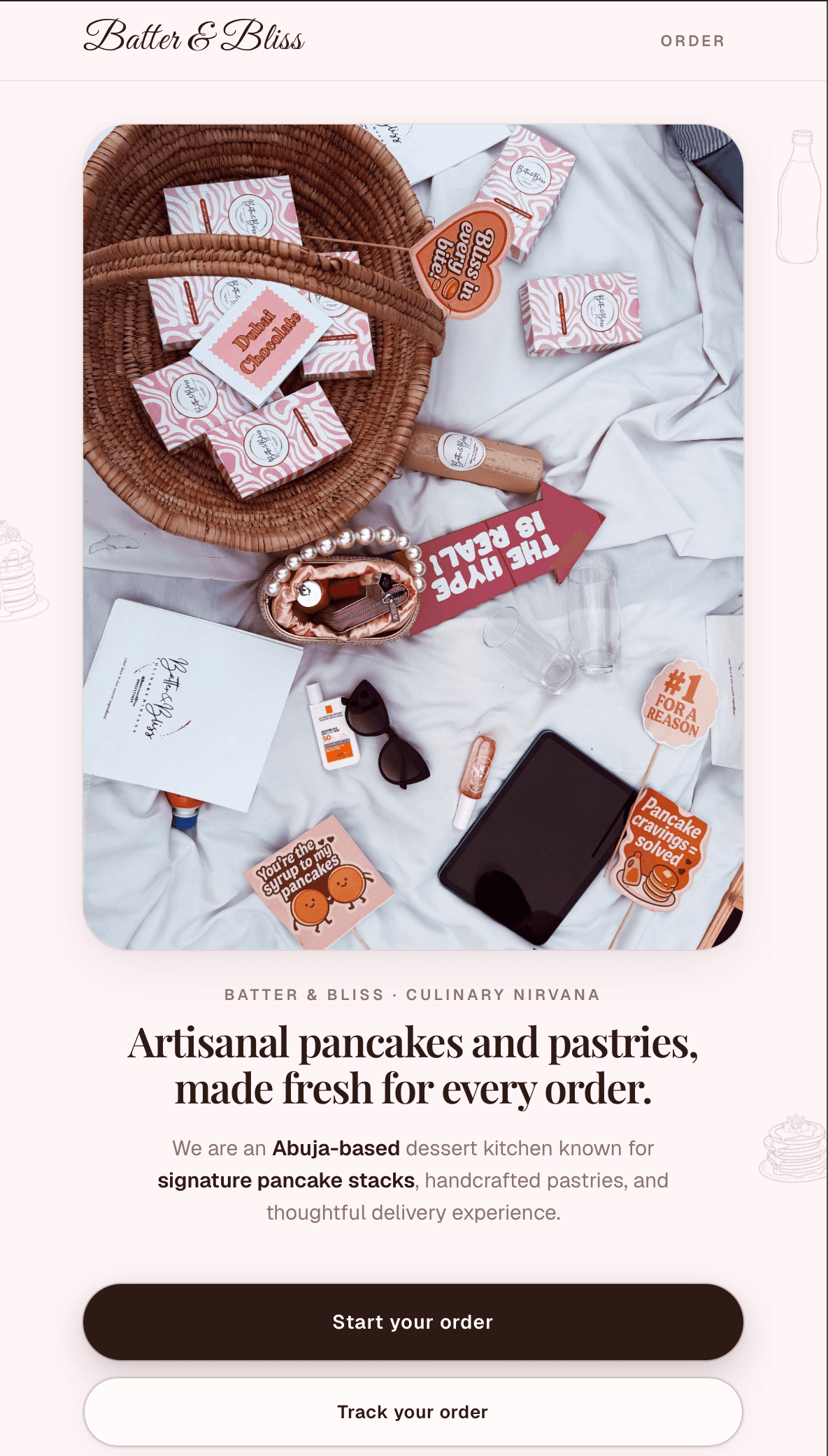 Batter & Bliss homepage hero