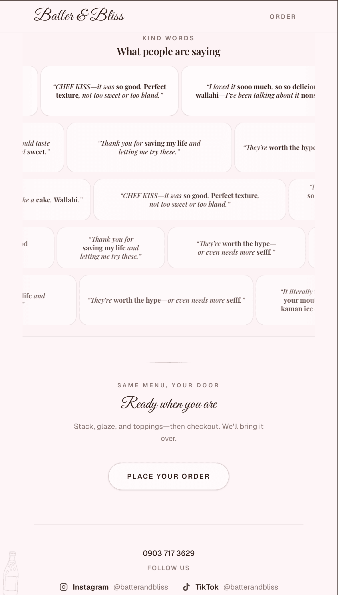 Customer testimonials